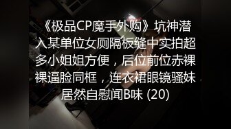 《极品CP魔手外购》坑神潜入某单位女厕隔板缝中实拍超多小姐姐方便，后位前位赤裸裸逼脸同框，连衣裙眼镜骚妹居然自慰闻B味 (20)