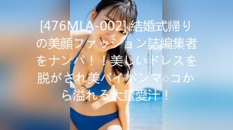 [476MLA-002] 結婚式帰りの美顔ファッション誌編集者をナンパ！！美しいドレスを脱がされ美パイパンマ○コから溢れる大量愛汁！